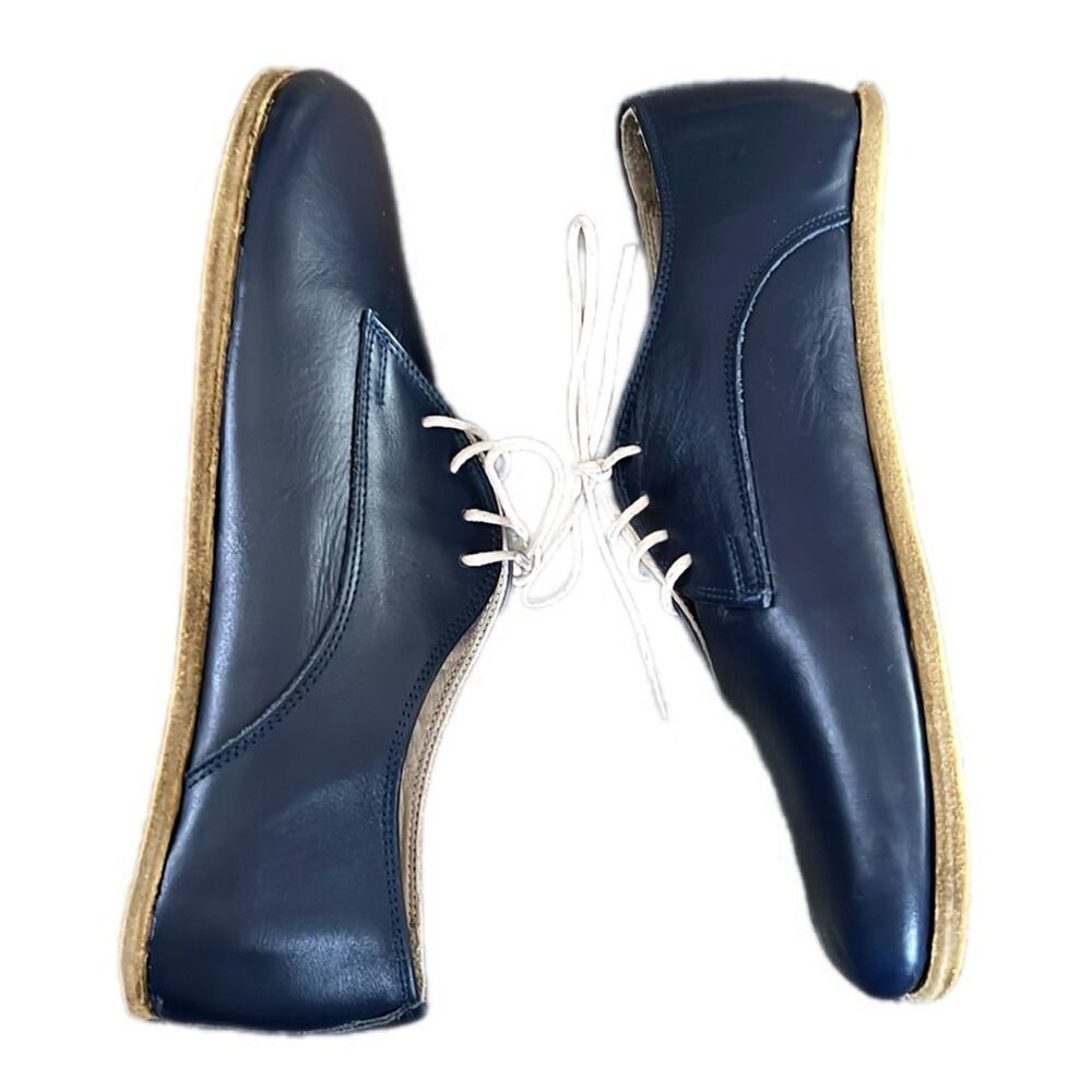 Aintap Barefoot Leather Oxfords 40 Navy Blue Womens Shoes Zero Drop Comfort - Picture 3 of 7